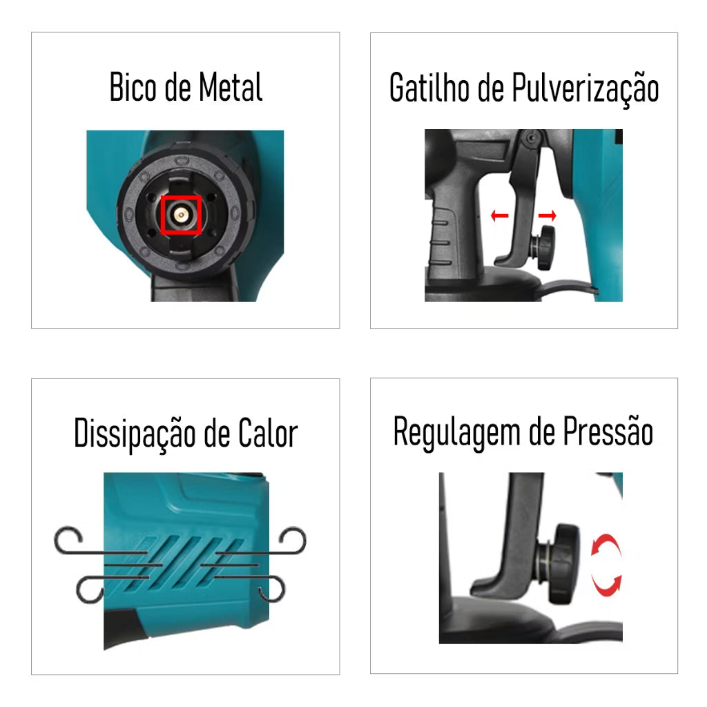 Pistola Pulverizadora Elétrica TSSAPER 800ml – Pintura Profissional com Alta Precisão