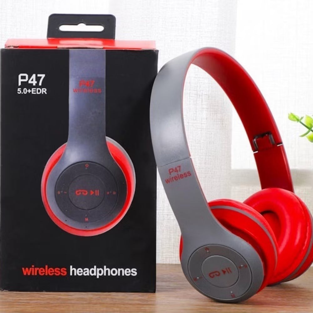 🎧 Fone de Ouvido Bluetooth P47 Wireless Headphone Sem Fio Dobrável