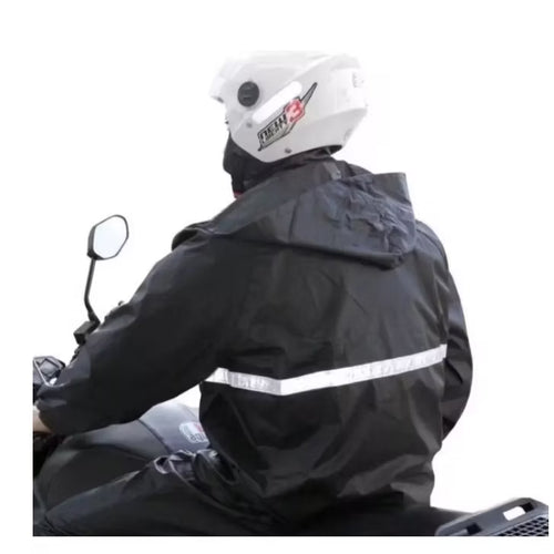 Capa de Chuva Impermeável para Motoqueiro e Ciclista com Faixa Refletiva 🌧️🏍️